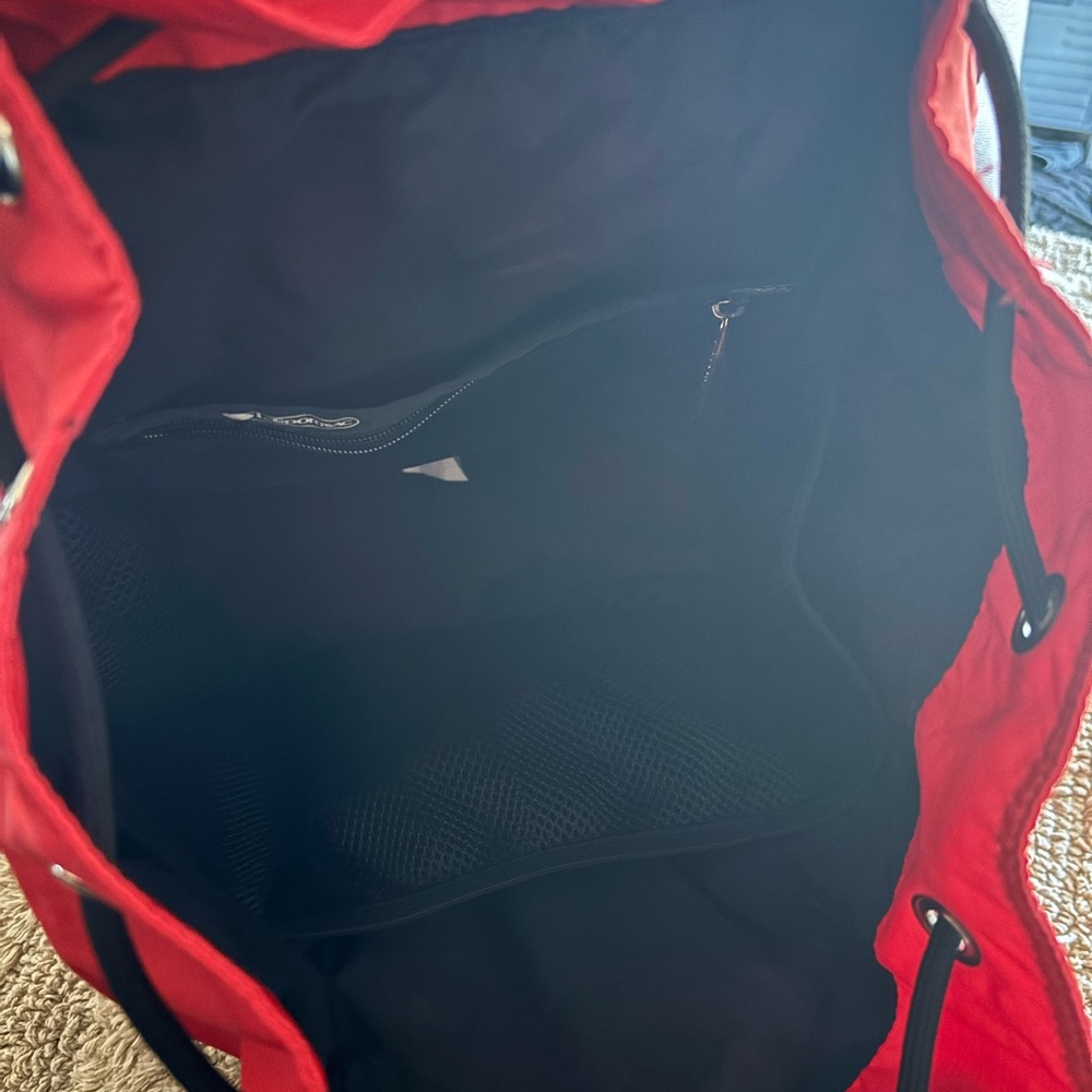 Lesportsac Red Nylon Backpack with Black Trim and Front Pockets - Picture 6 of 8